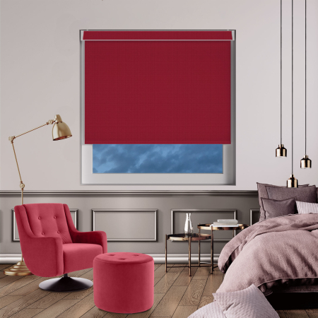 Bedtime Crimson Red Electric No Drill Roller Blinds