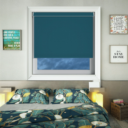 Bedtime Ocean Blue Electric No Drill Roller Blinds