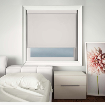 Blackout Thermic Optic White Electric Pelmet Roller Blinds