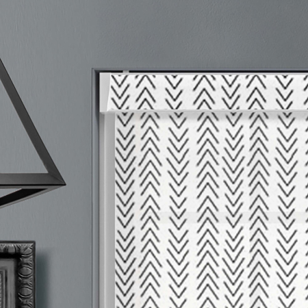 Chevron Monochrome Electric Pelmet Roller Blinds Product Detail