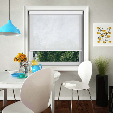 Ciro Sheer Snow Electric Pelmet Roller Blinds