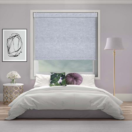 Cody Shimmer Silver Electric Pelmet Roller Blinds