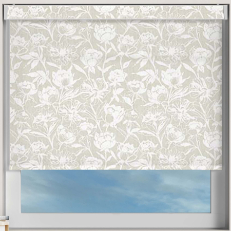 Floral Bark Oatmeal Electric Pelmet Roller Blinds Frame