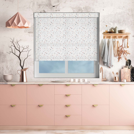 Floral Scatter Blush Electric No Drill Roller Blinds