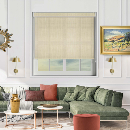 Linen Cream Electric No Drill Roller Blinds