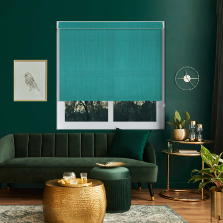 Linen Teal No Drill Blinds