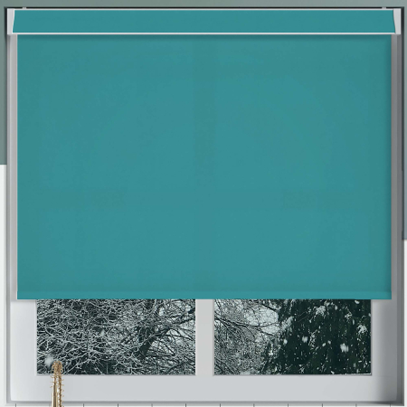 Luxe Teal Electric Pelmet Roller Blinds Frame