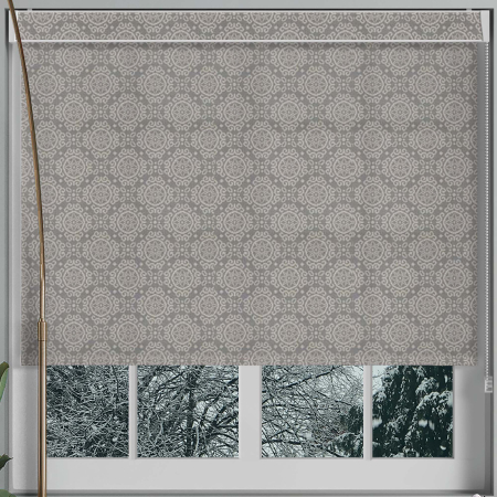 Morocco Grey Electric No Drill Roller Blinds Frame