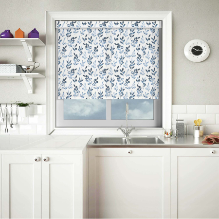 Olea Denim Electric Pelmet Roller Blinds