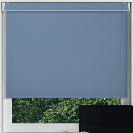 Origin Dusky Blue Electric No Drill Roller Blinds Frame