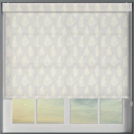 Pinnate Silver Shimmer Pelmet Roller Blinds Frame