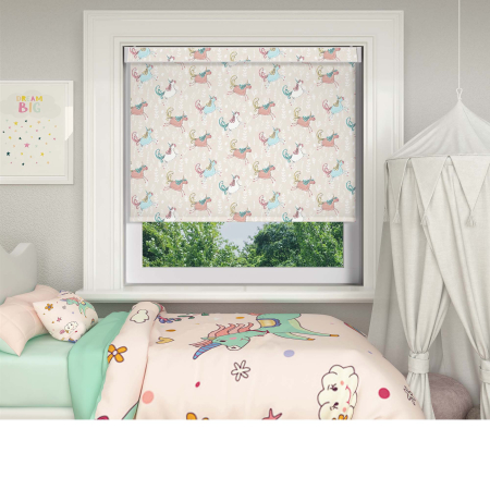 Playful Unicorn Electric Pelmet Roller Blinds