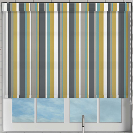 Rye Mustard Pelmet Roller Blinds Frame