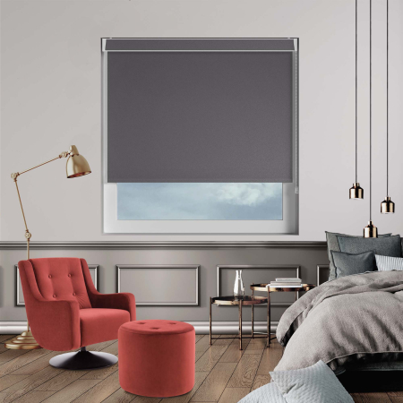 Shimmer Zinc Pelmet Roller Blinds