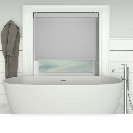 Shower Safe Light Grey Pelmet Roller Blinds