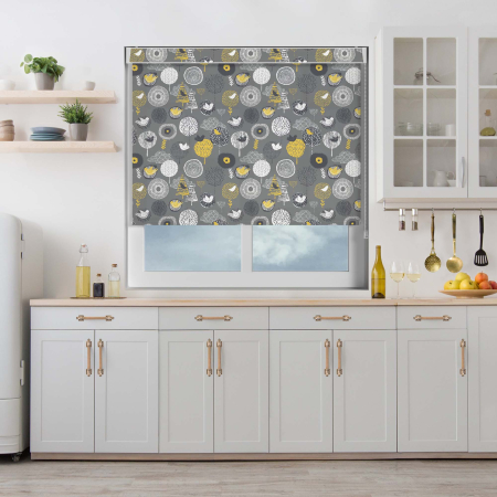 Songbird Mustard Electric No Drill Roller Blinds