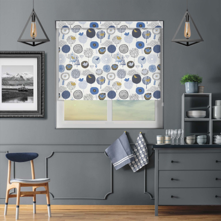 Songbird Navy Electric No Drill Roller Blinds