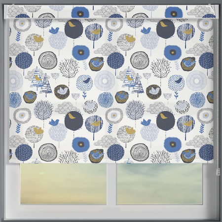 Songbird Navy Pelmet Roller Blinds Frame