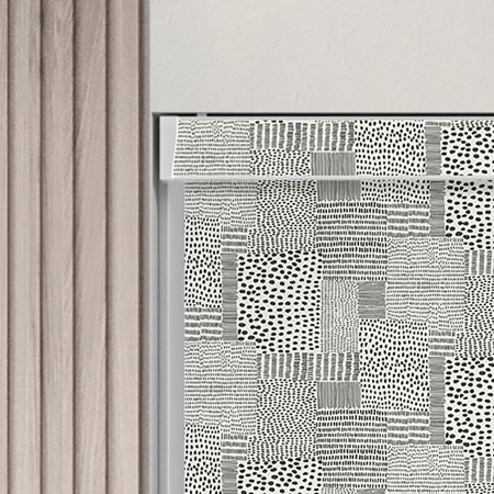 Speckle Monochrome Pelmet Roller Blinds Product Detail