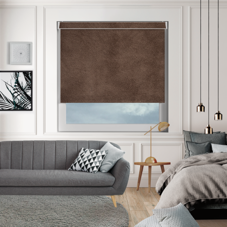 Velvet Mocha Electric No Drill Roller Blinds