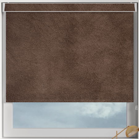 Velvet Mocha Pelmet Roller Blinds Frame