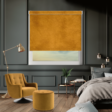 Velvet Mustard Electric No Drill Roller Blinds