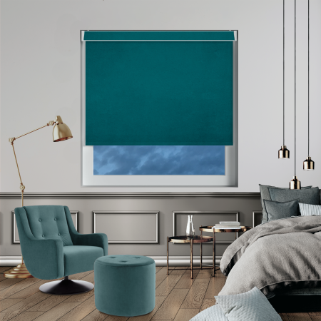 Velvet Peacock Electric No Drill Roller Blinds