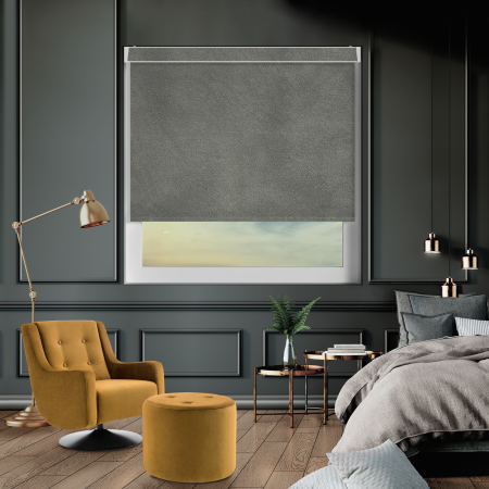 Velvet Slate Electric Pelmet Roller Blinds