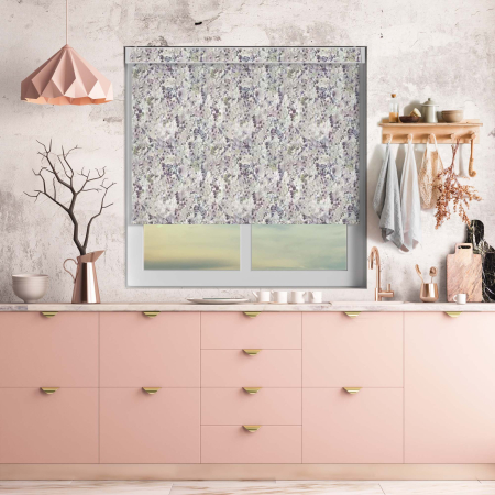 Watercolour Floral Lilac Electric Pelmet Roller Blinds