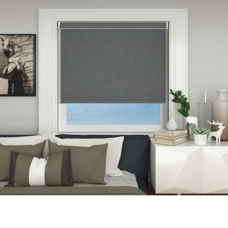 Weave Blackout Charcoal Electric Pelmet Roller Blinds