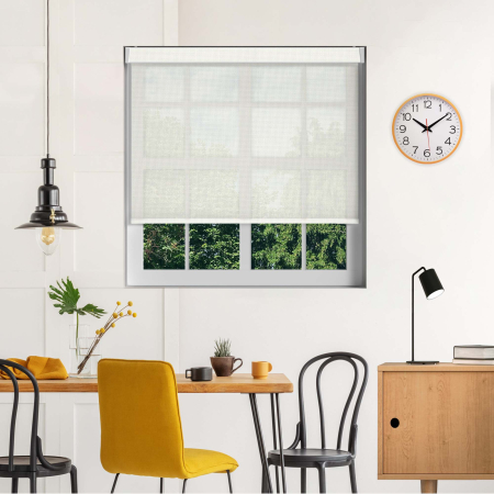 White Sun Screen Electric Pelmet Roller Blinds