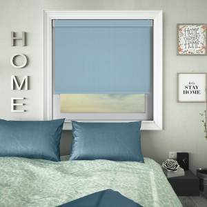 Bedtime Sky Blue Electric No Drill Roller Blinds