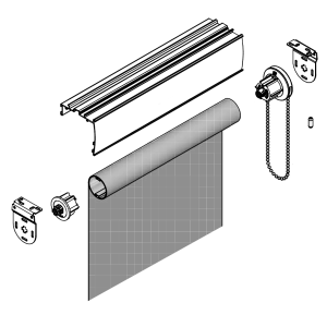 Blossom Orange Electric Pelmet Roller Blinds Hardware