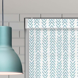 Chevron Teal Pelmet Roller Blinds Product Detail