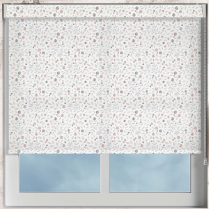 Floral Scatter Blush Electric No Drill Roller Blinds Frame