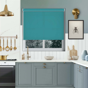 Luxe Teal Electric Pelmet Roller Blinds