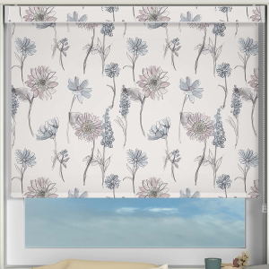 Matilda Blush Electric No Drill Roller Blinds Frame