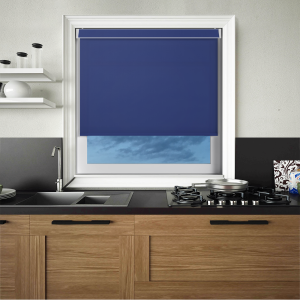 Origin Rich Blue Electric No Drill Roller Blinds