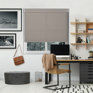 Origin Taupe Electric No Drill Roller Blinds