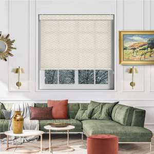 Rhomboid Beige Pelmet Roller Blinds