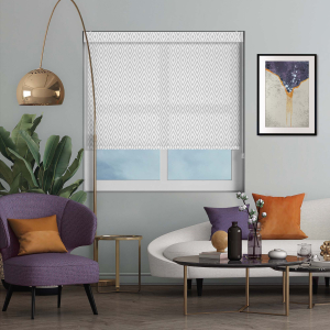 Rhomboid Grey Pelmet Roller Blinds