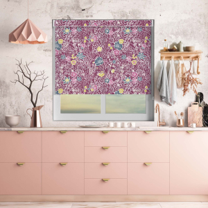 Sketch Floral Raspberry Pelmet Roller Blinds