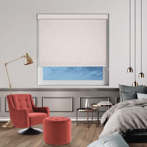 Stria Rose Grey Electric No Drill Roller Blinds