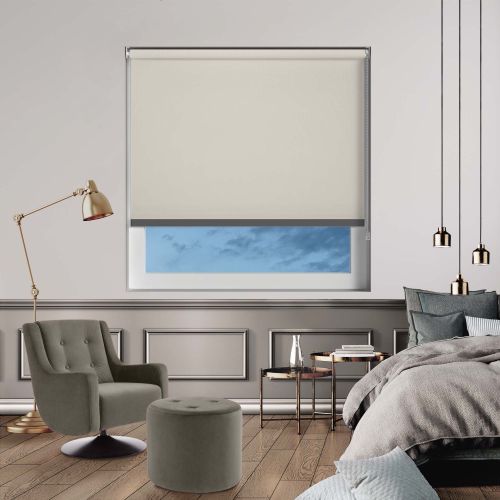 Bedtime Cream With Anthracite Bottom Bar Roller Blinds|Shop Now!