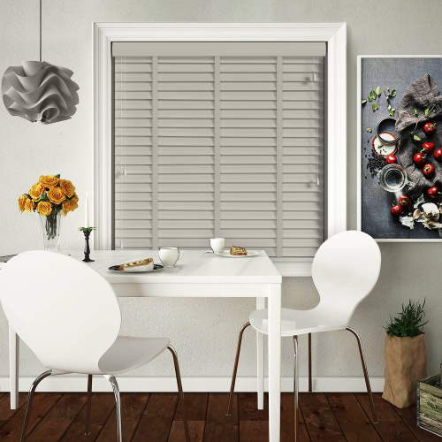 Marlin Light Grey Wood Blinds with Solis Ladder Tapes - 50mm